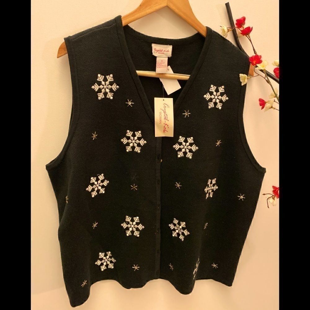 💥Crystal Kobe women’s Christmas sweater vest Size:1X